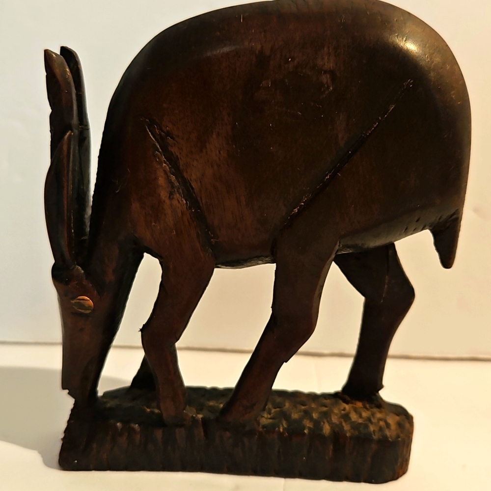 Vintage African Hand Carved Antelope Gazelle
